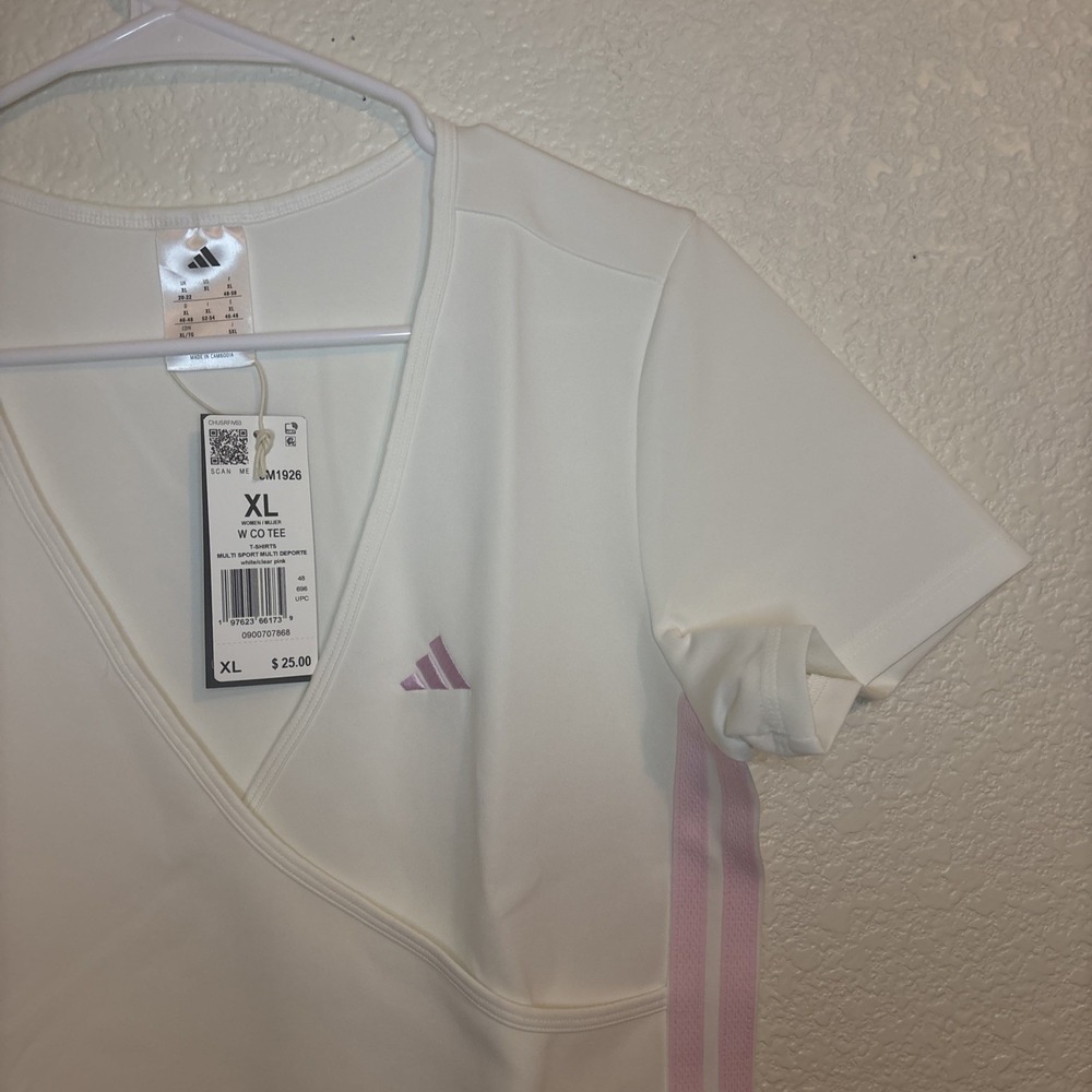 Adidas SEASONAL ESSENTIALS 3-STRIPES CROP TEE size XL women's - Picture 11 of 16